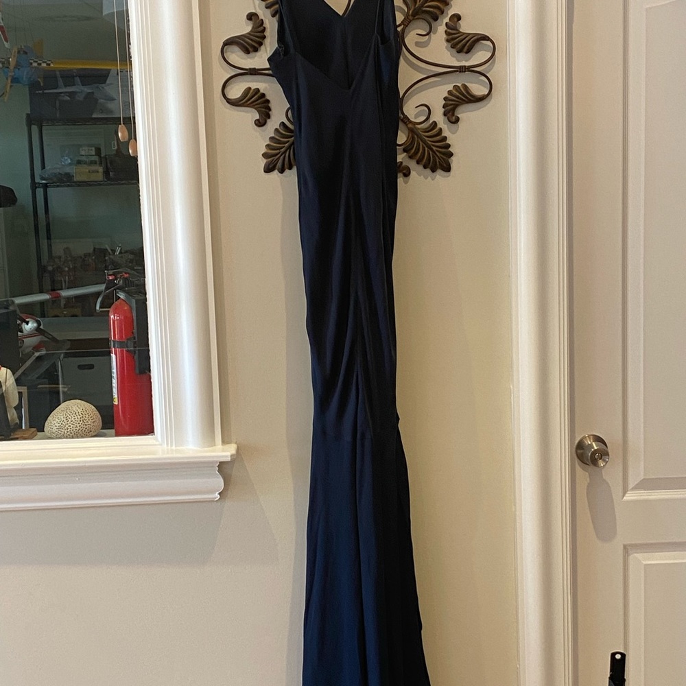 Silky sexy navy dress